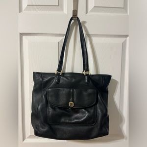 Tory Burch Black Leather Tote Bag